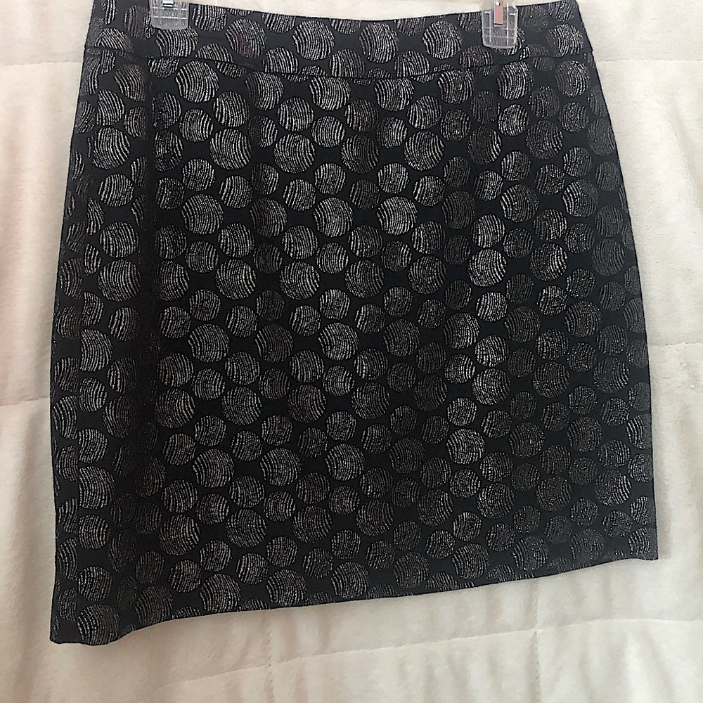 Madison Little Black skirt with Shimmery Silver Designs.
